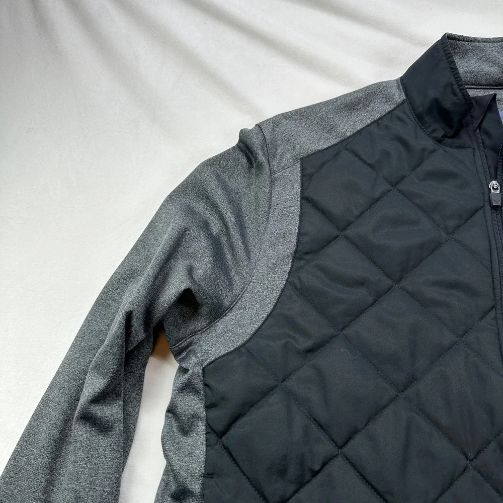 Callaway Golf‎ Weather Series Quilted Full Zip Jacket Mens Medium Gray Black